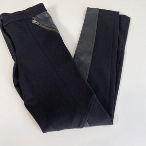 Rachel Zoe Womens Anya Skinny Leather Moto Pants Black 0 Low Rise Zip Pockets